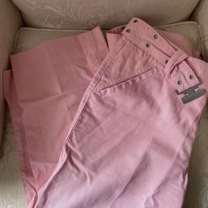 Liz Claiborne Audra Pink Capri Jeans with Belt 10